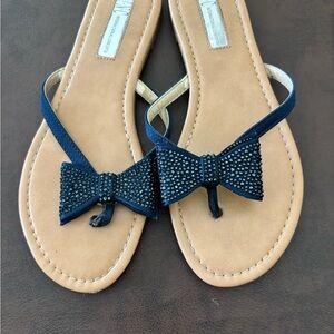 INC International Concepts Navy Sandals with Bow